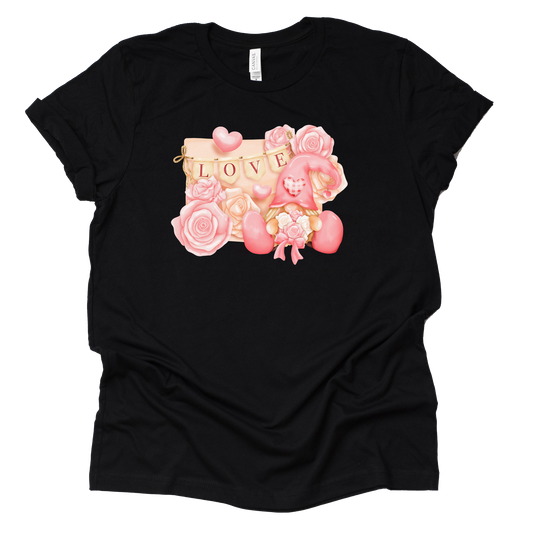 Love Roses Gnome Shirt for Valentine's Day – Cute Hearts Tee