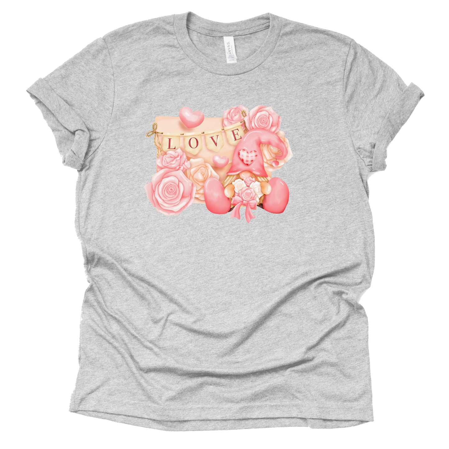 Love Roses Gnome Shirt for Valentine's Day – Cute Hearts Tee