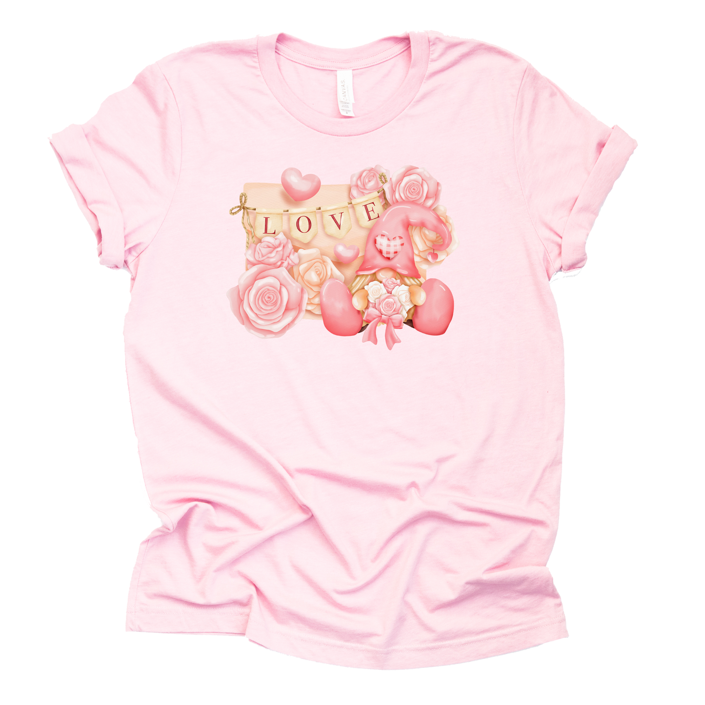 Love Roses Gnome Shirt for Valentine's Day – Cute Hearts Tee