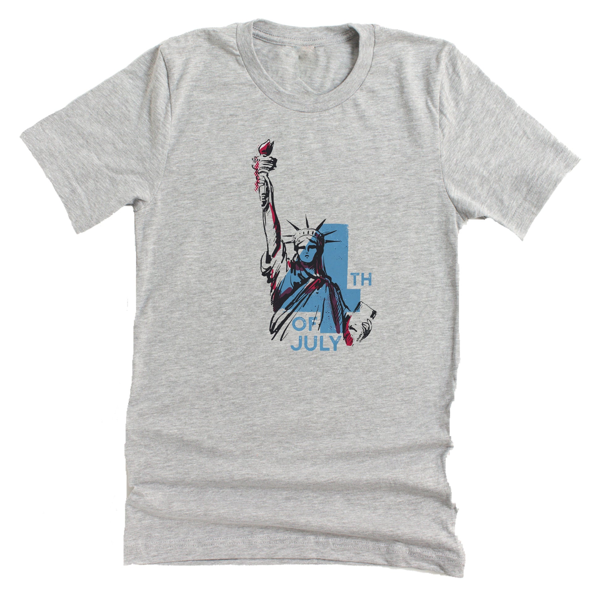 4th of July patriotic monster truck American flag printed graphic tee shirt
