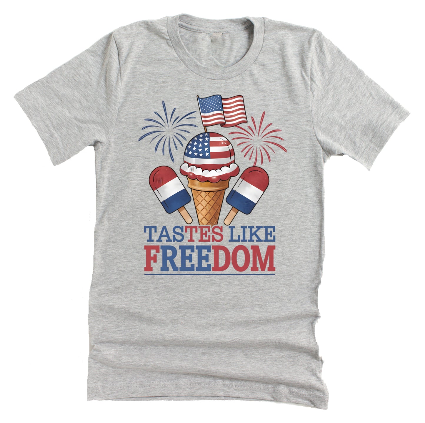 Patriotic Taste Like American Freedom ice cream American flag printed graphic tee shirt