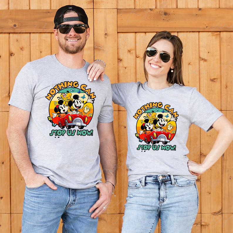  Gray t-shirt printed Nothing Can Stop Us Now Hollywood Studios graphic tee with theme park inspired design