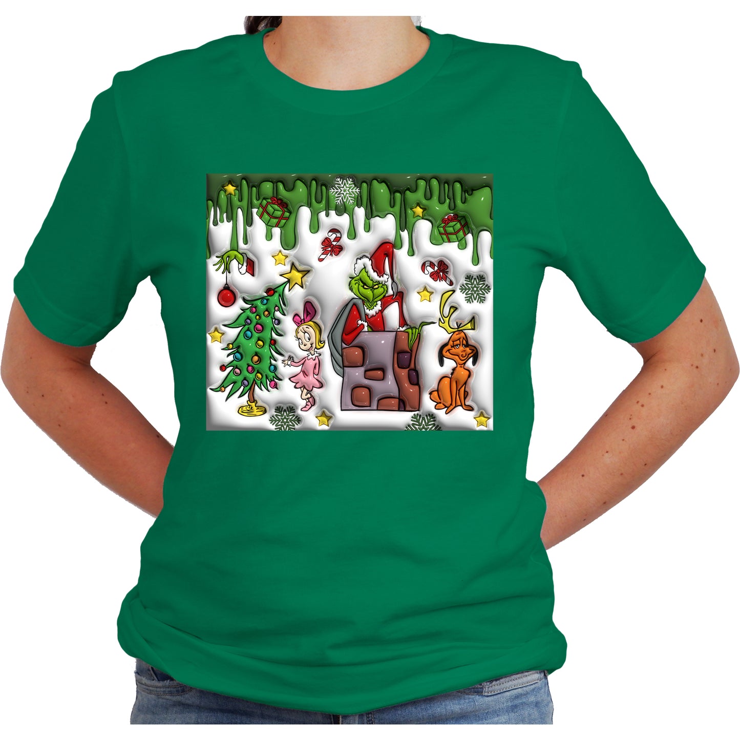 Grinch Christmas Casual Short Sleeve Shirt for Fun Holidays