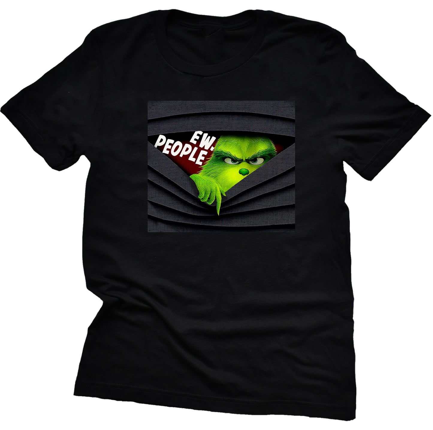 Grinch Ew People Christmas Casual Short Sleeve Shirt