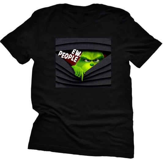 Grinch Ew People Christmas Casual Short Sleeve Shirt