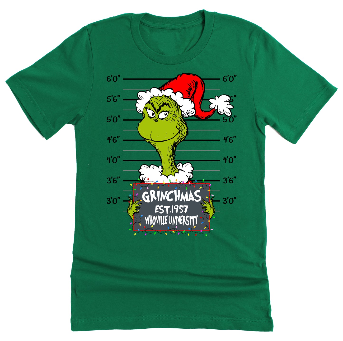 Grinchmas Mugshot Christmas Graphic Shirt - Short Sleeve