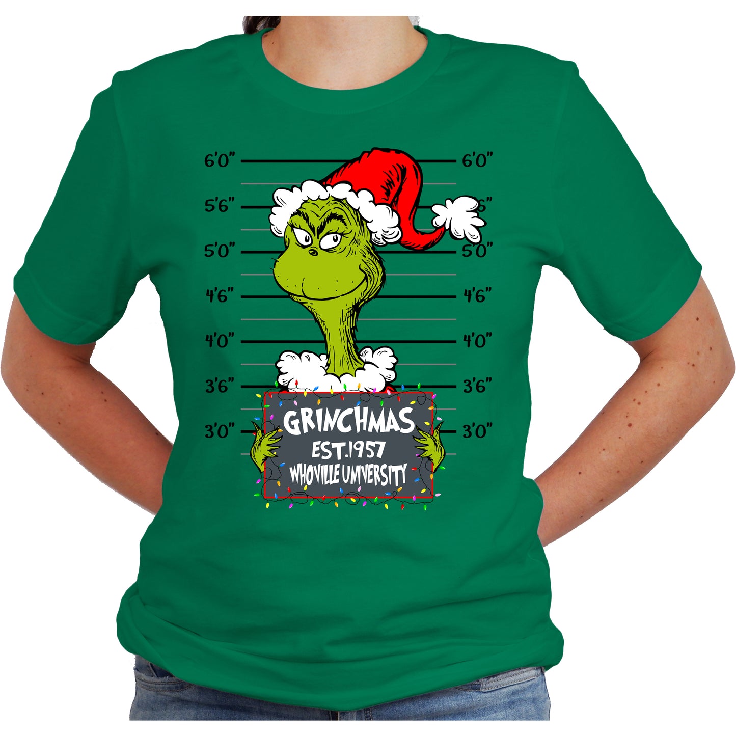 Grinchmas Mugshot Christmas Graphic Shirt - Short Sleeve