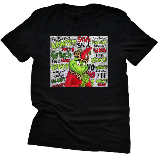Grinch Christmas Graphic Tee Short Sleeve Shirt