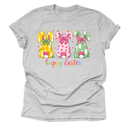 Happy Easter Bunnies Graphic Shirt for Women