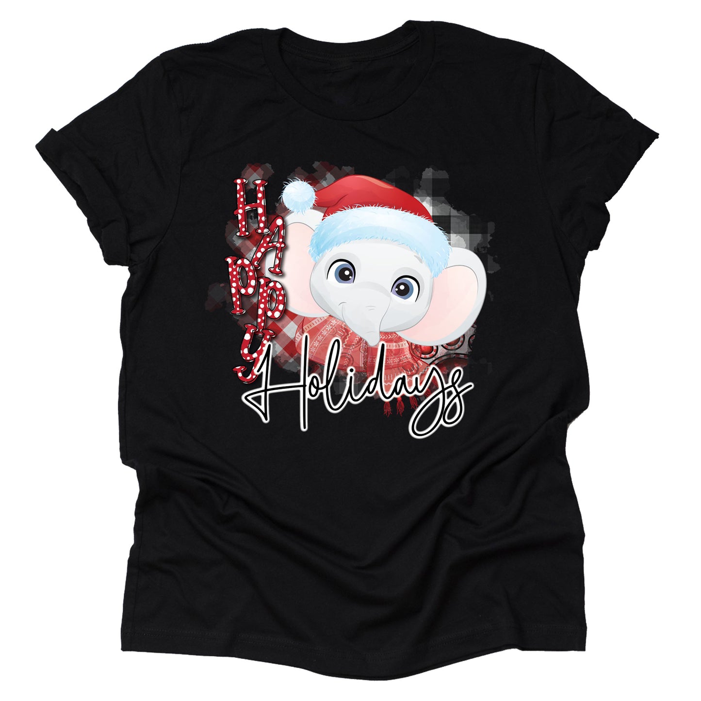 Happy Holidays Elephant Christmas Shirt - Festive Tee