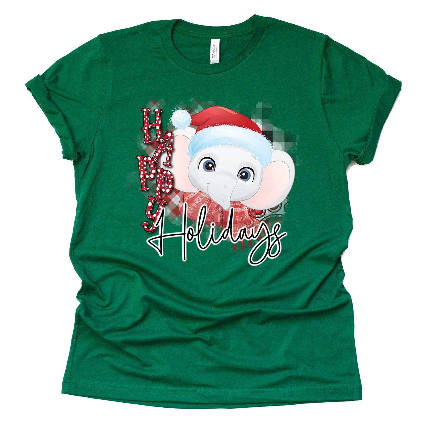 Happy Holidays Elephant Christmas Shirt - Festive Tee