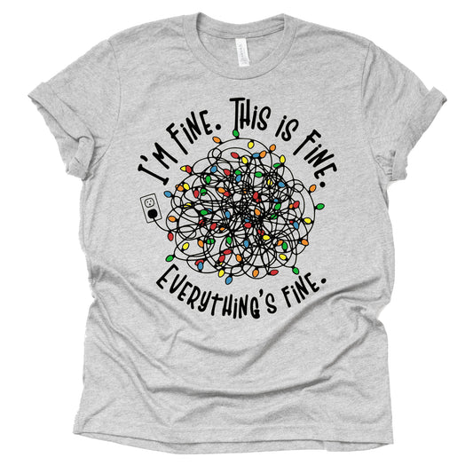 I'm Fine This is Fine Christmas Lights Shirt
