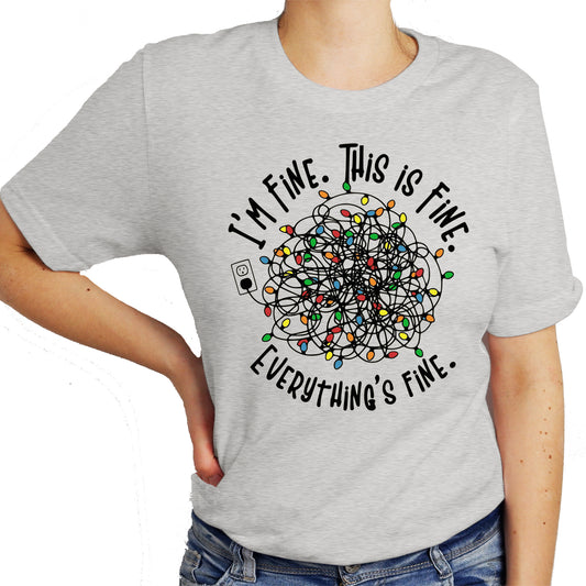 I'm Fine This is Fine Christmas Lights Shirt