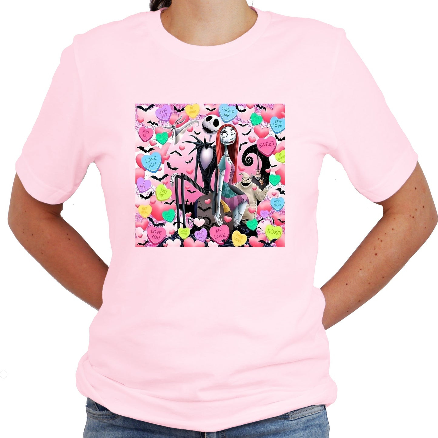 Jack Skellington Valentine Candy Graphic Tee for Couples