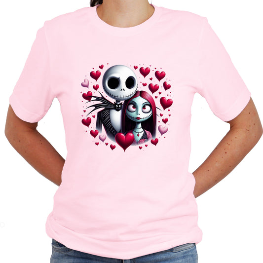 Jack & Sally Hearts Valentine Shirt - Short Sleeve Tee