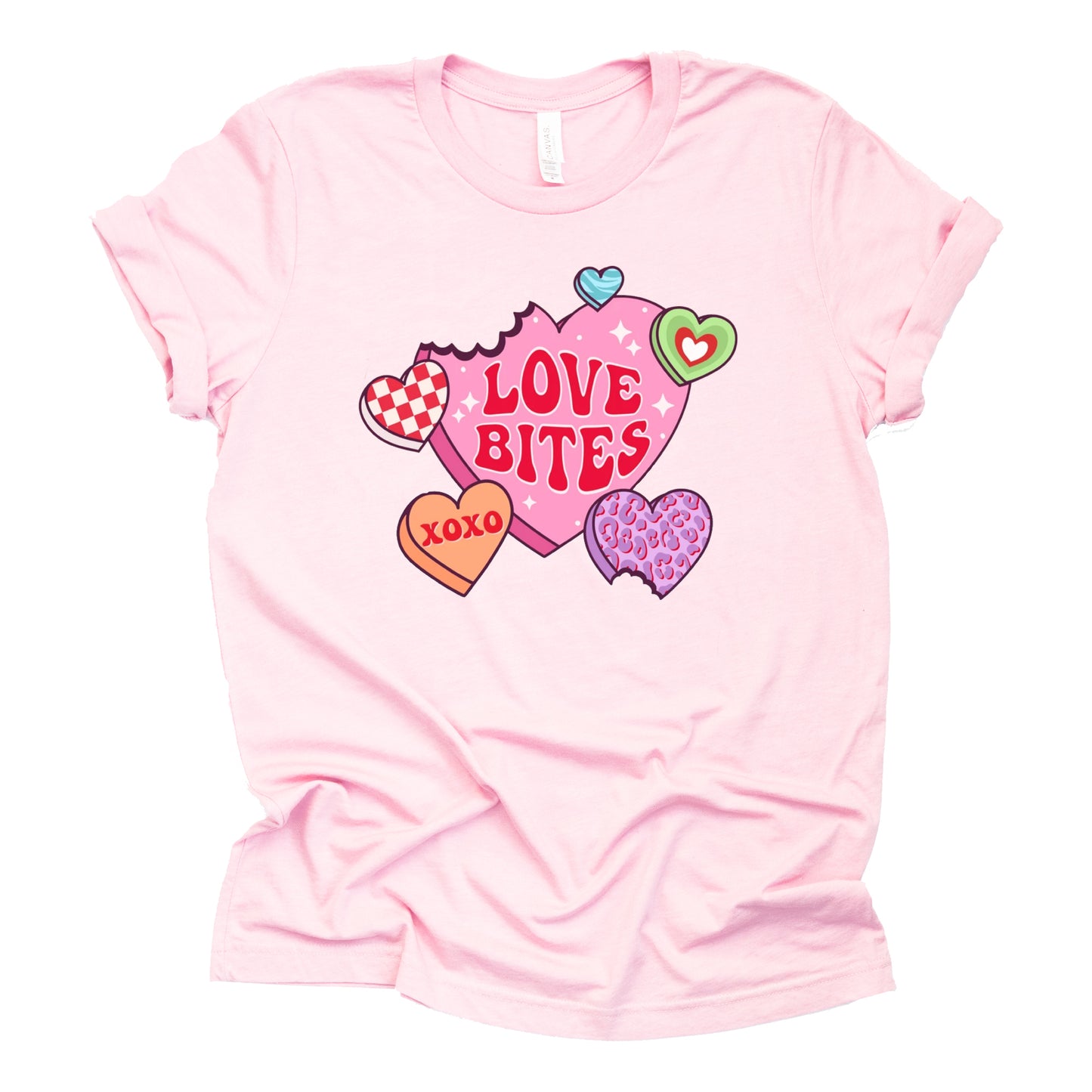 Love Bites Valentine Candy Graphic Casual Shirt