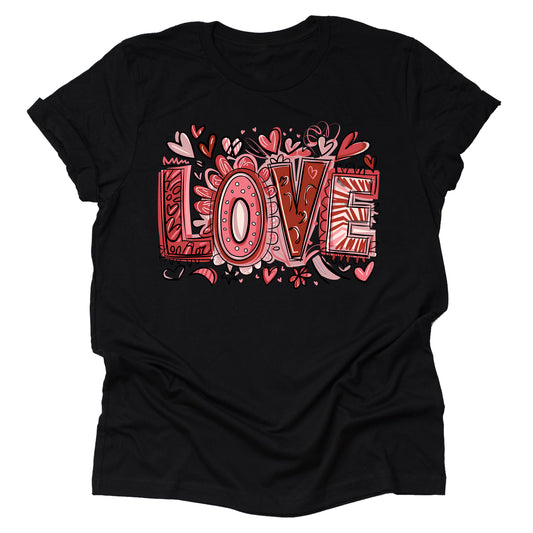 Valentine Love Fancy Font Graphic Design Shirt