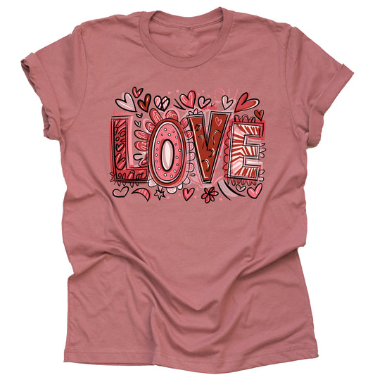 Valentine Love Fancy Font Graphic Design Shirt