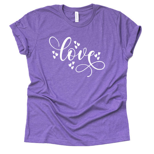 Valentine Love Hearts Graphic Casual Short Sleeve Shirt