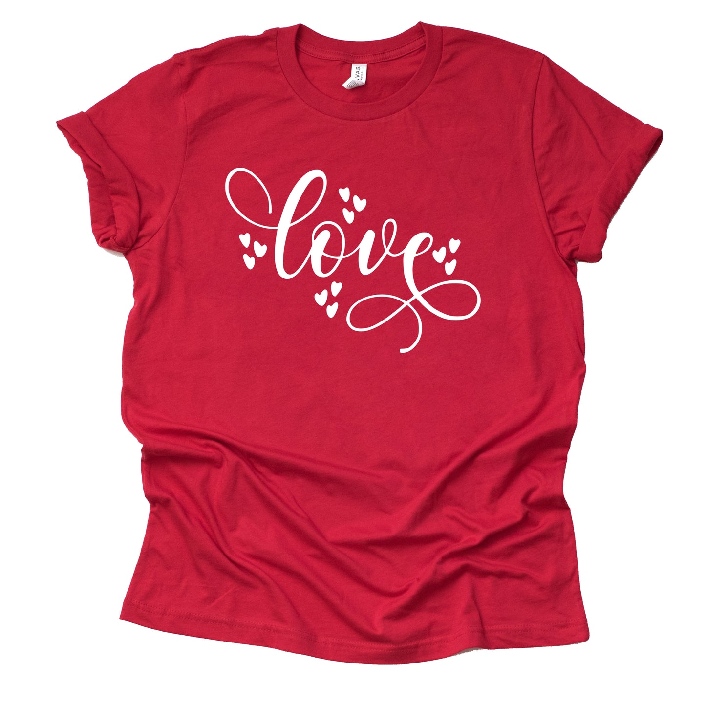 Valentine Love Hearts Graphic Casual Short Sleeve Shirt