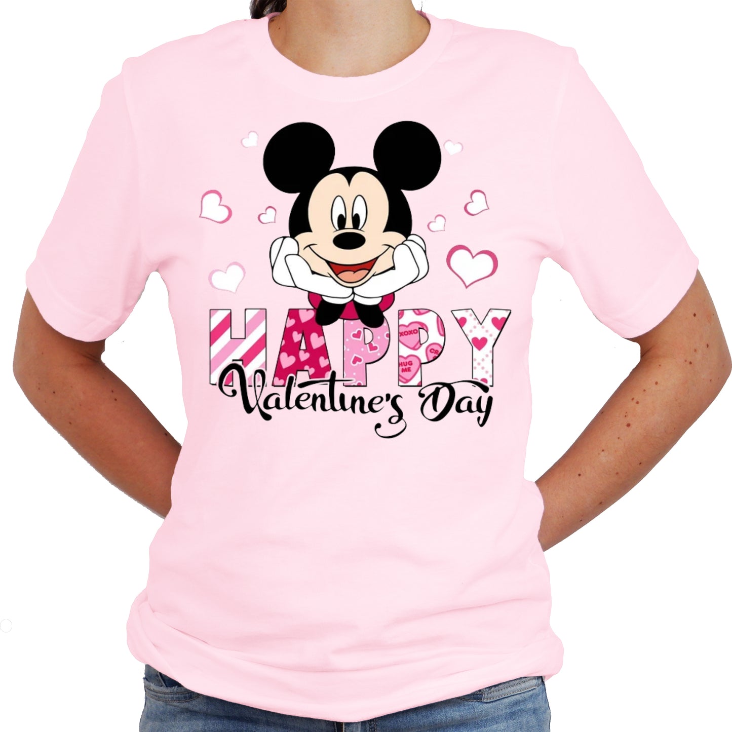 Mickey Valentine's Day Graphic Casual Short Sleeve Shirt