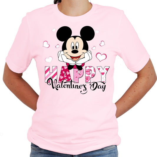 Mickey Valentine's Day Graphic Casual Short Sleeve Shirt