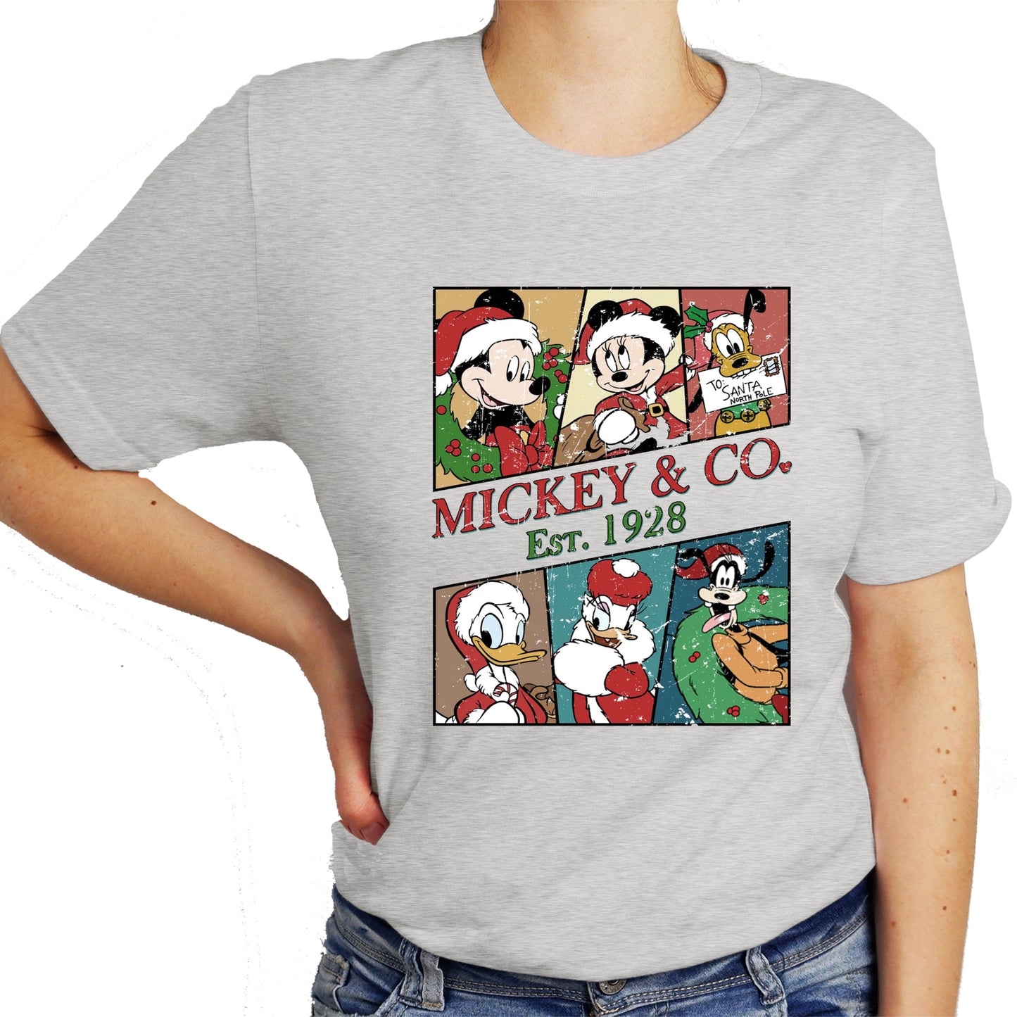 Mickey & Co. Christmas Graphic Shirt - Casual Short Sleeve