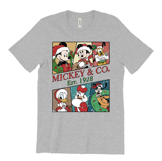 Mickey & Co. Christmas Graphic Shirt - Casual Short Sleeve