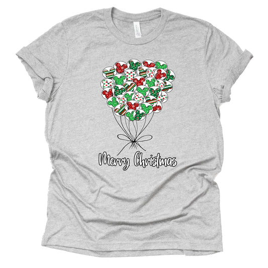 Disney Christmas Mickey Balloons Short Sleeve Shirt