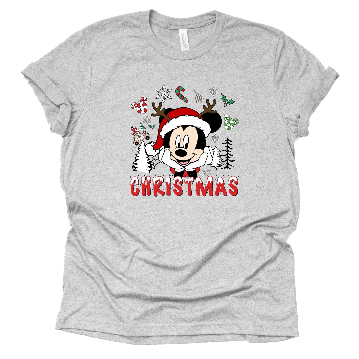 Mickey Mouse Christmas Graphic Casual T-Shirt
