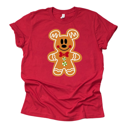 Mickey Gingerbread Christmas Casual Short Sleeve Shirt