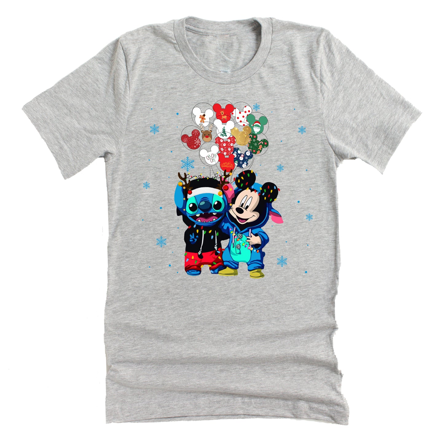 Mickey Stitch Christmas Balloons Graphic T-Shirt