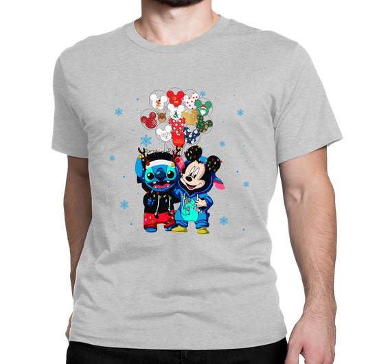 Mickey Stitch Christmas Balloons Graphic T-Shirt