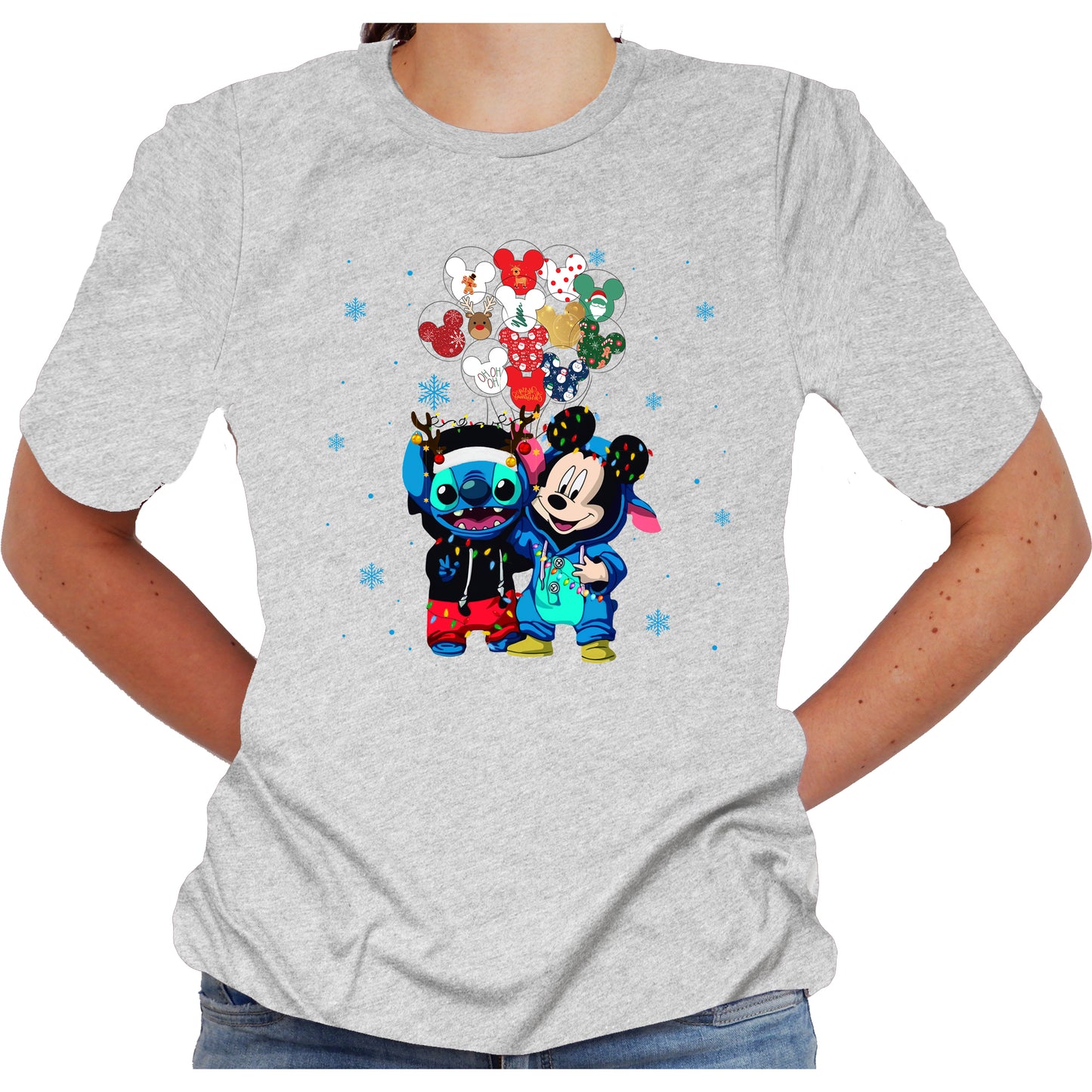 Mickey Stitch Christmas Balloons Graphic T-Shirt