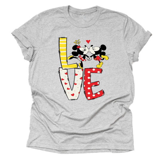 Mickey Minnie Love Valentine Shirt - Short Sleeve Tee