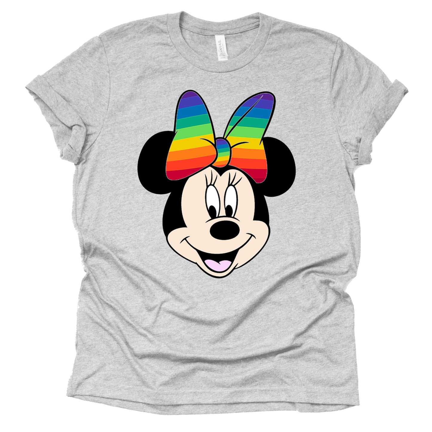 Minnie Portrait Print Rainbow Bow LGBTQ Shirt