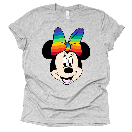 Minnie Portrait Print Rainbow Bow LGBTQ Shirt