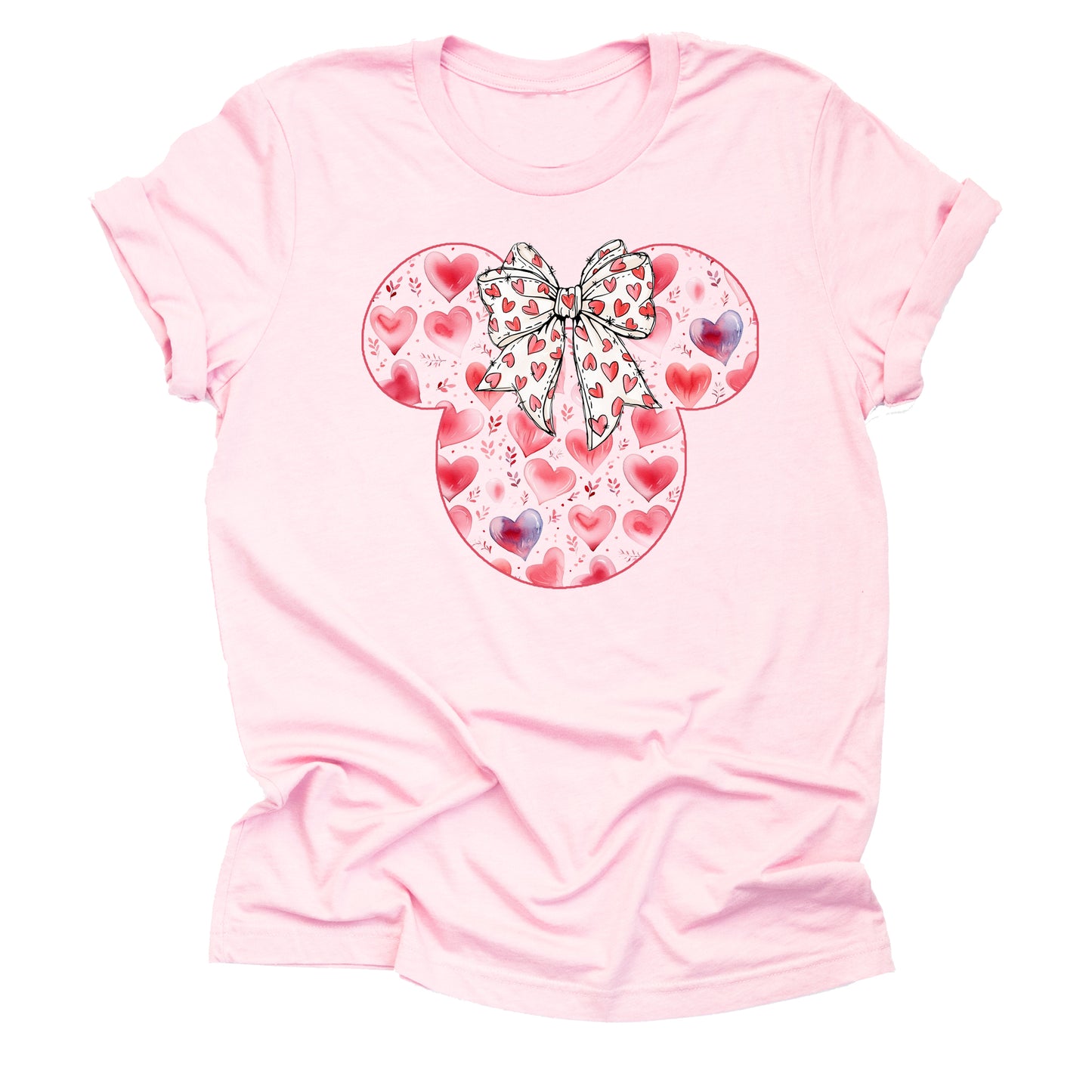 Minnie Valentine's Red Hearts Big Bow Shirt - Cute Valentine's Tee