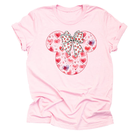 Minnie Valentine's Red Hearts Big Bow Shirt - Cute Valentine's Tee