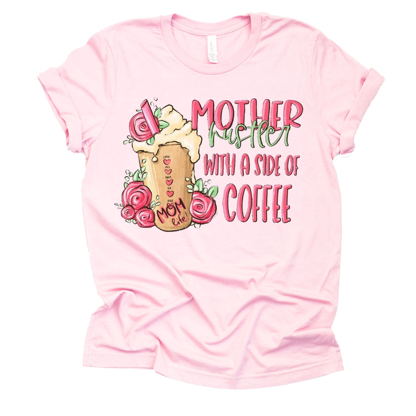 Mother Hustler with Coffee Casual Short Sleeve Shirt