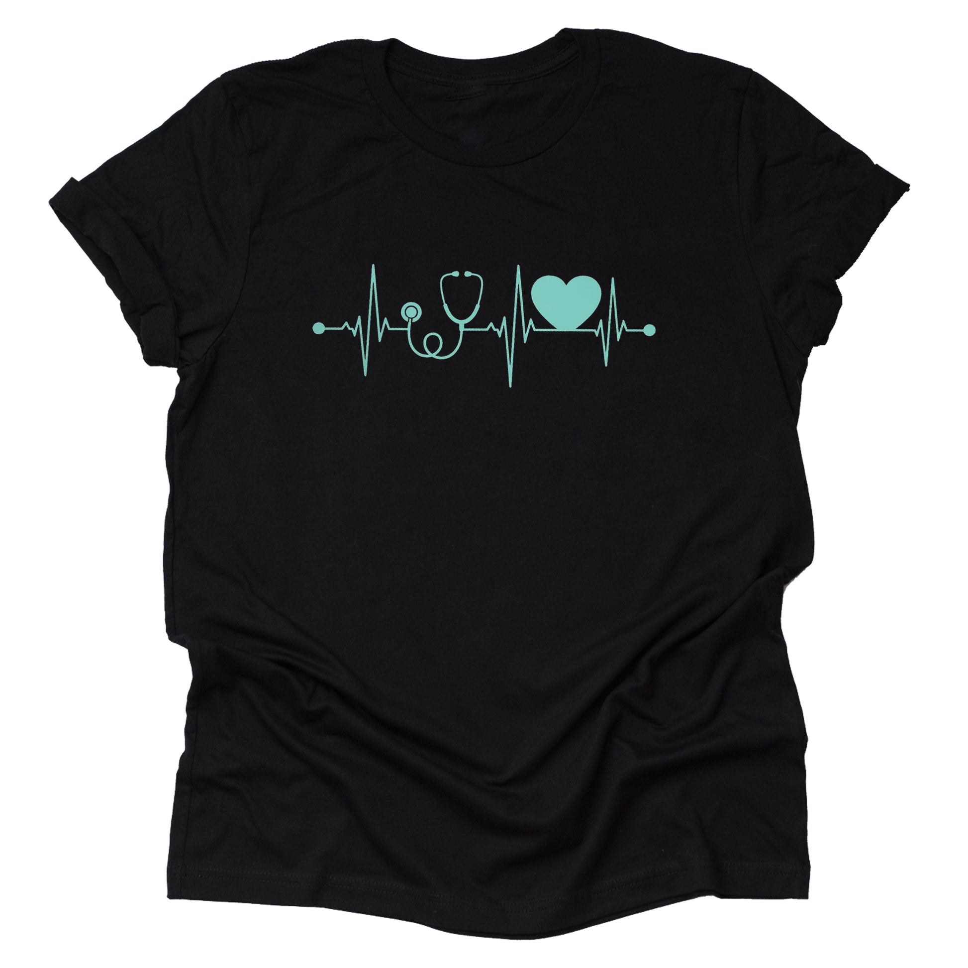 Nurse heartbeat shirt with EKG line design for RN nurses and healthcare workers