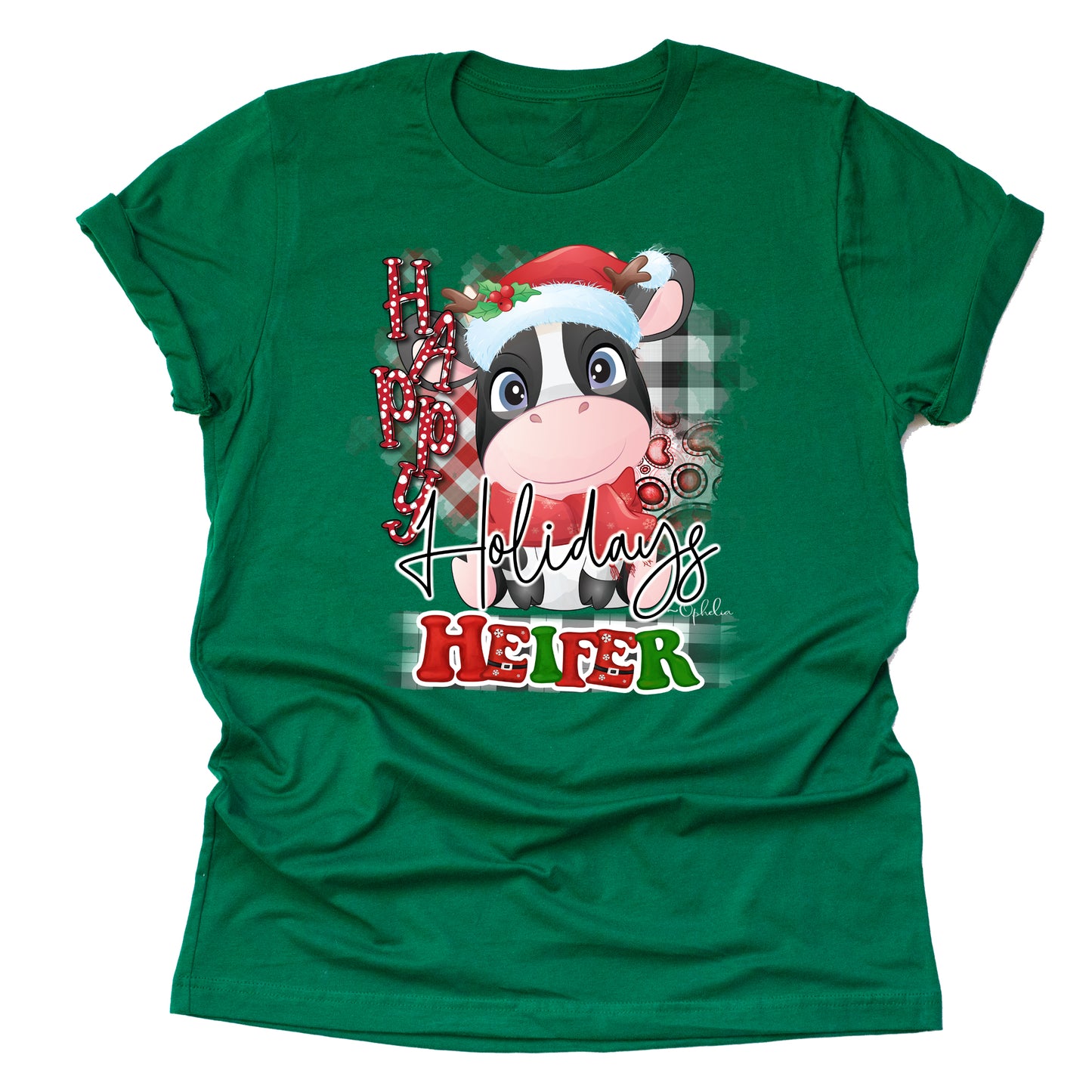 Happy Holiday Heifer Shirt - Cute Festive Graphic Tee