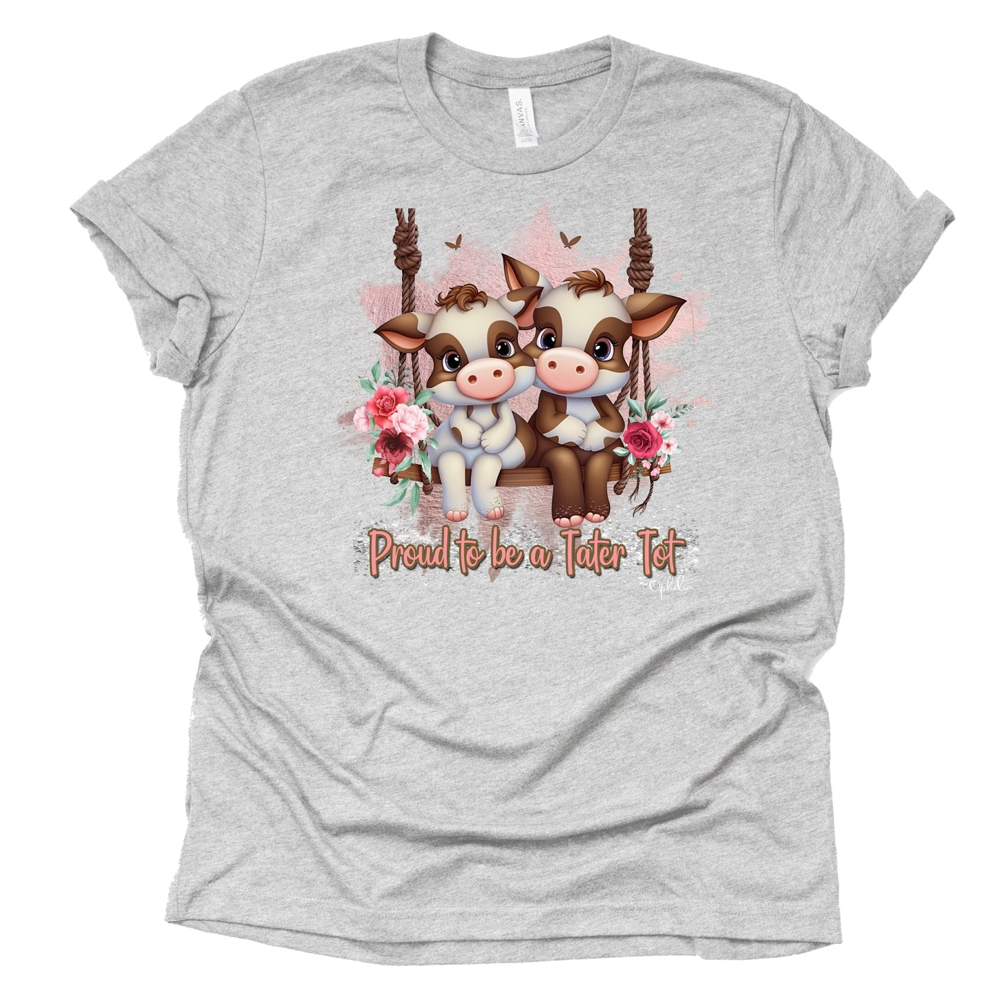 Proud to be a Tater Tot Shirt - Cute Cow Graphic Tee