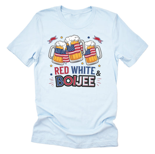 Patriotic beer American flag printed graphic tee shirt