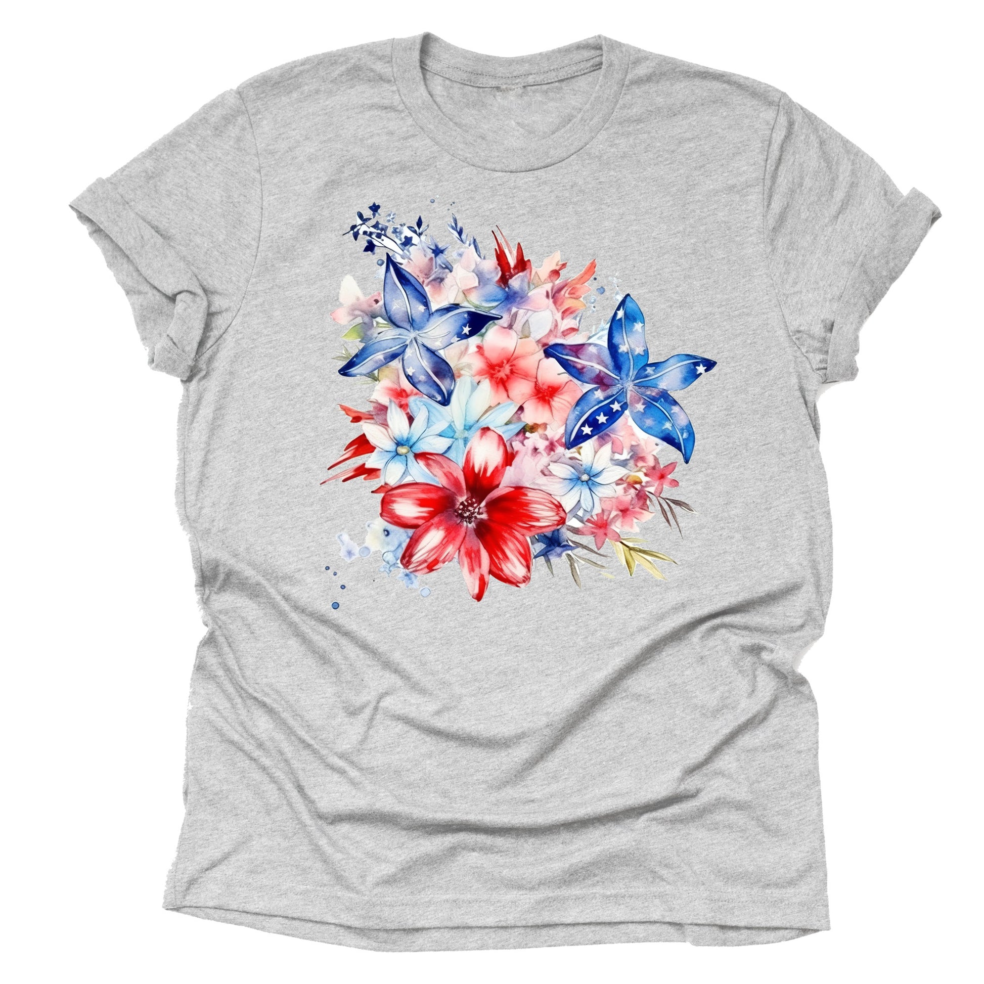 Patriotic big bow American flag printed graphic tee shirt