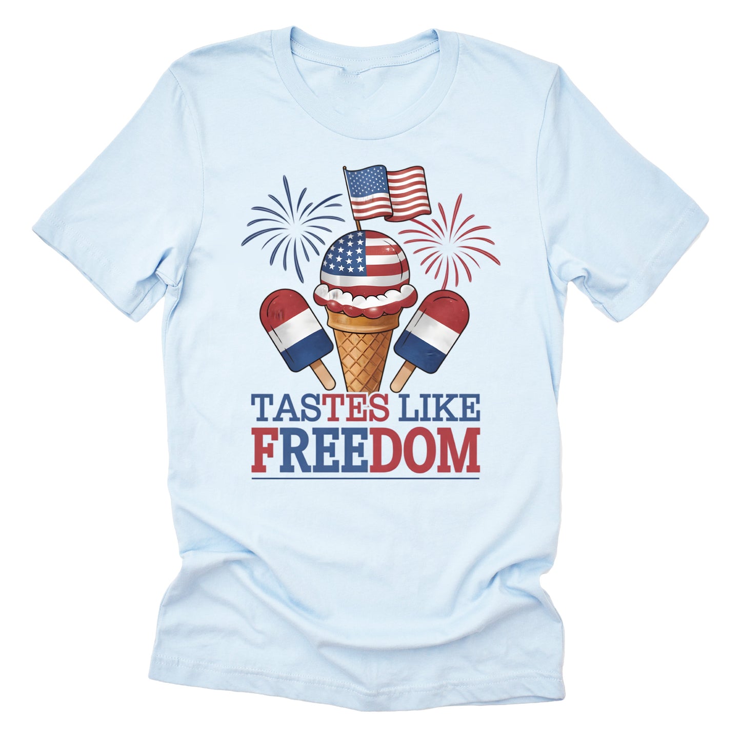 Patriotic Taste Like American Freedom ice cream American flag printed graphic tee shirt