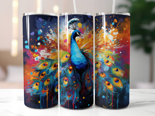 Peacock Insulated Tumbler | Colorful Stainless Steel Mug
