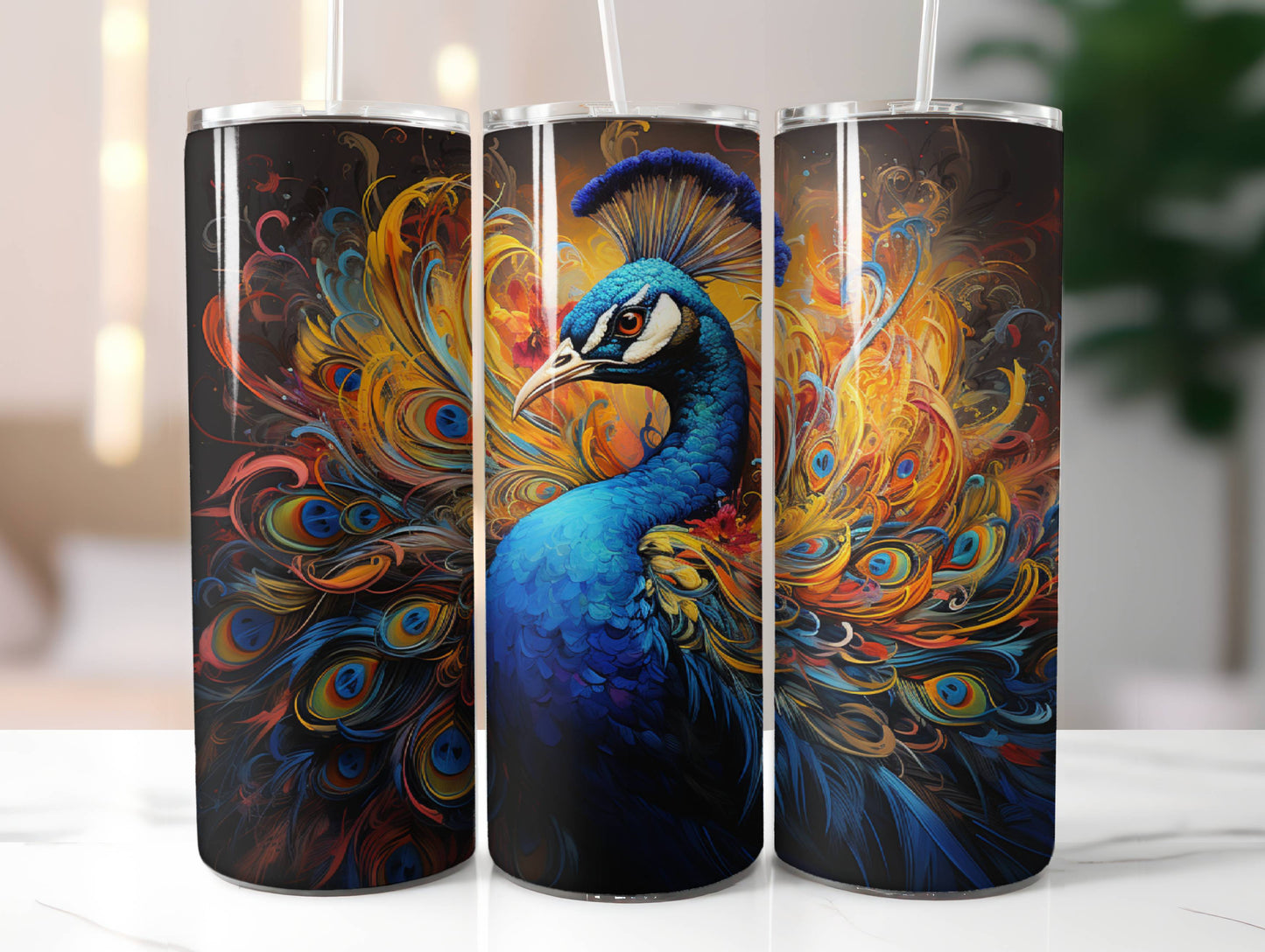 Peacock Insulated Tumbler | Reusable Steel Travel Mug