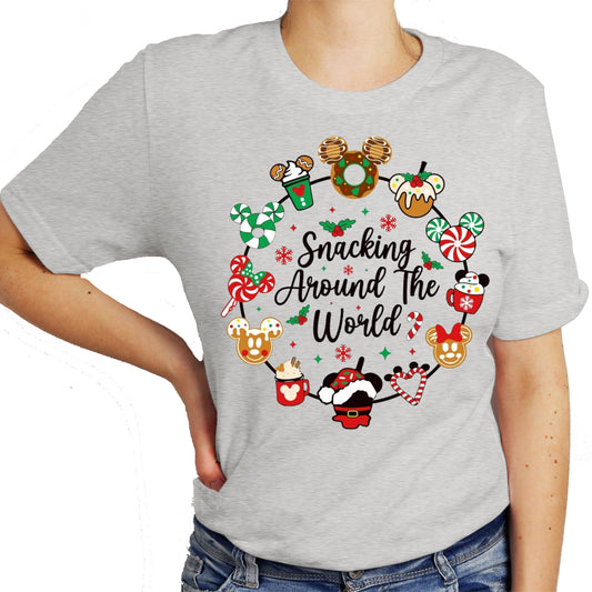 Snacking Around The World Christmas Graphic Shirt