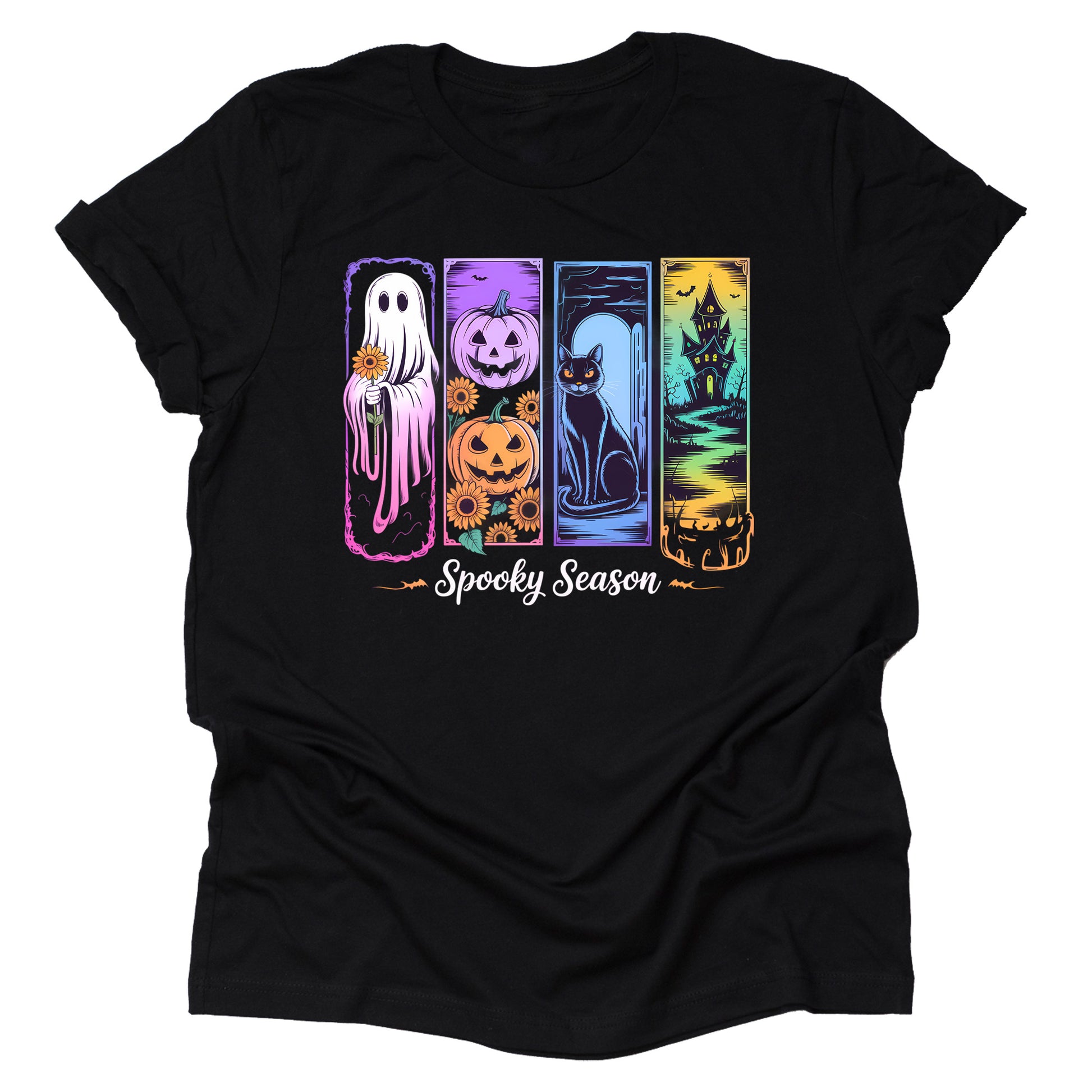 Spooky Season neon strokes Halloween glow printed graphic shirt tee